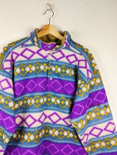 Vintage Fleece Jacket Ornament Aztec Pattern Multicolor Made in Italy Size: tag cut off, may fit L, see measurements Pit to pit: 63 cm Back length: 74 cm Sleeve length from neck to cuff: 80 cm Good condition, see photo! Multicolor Long Sleeve Top For Outdoor, Multicolor Fleece Sweatshirt For Winter, Multicolor Fleece Winter Sweatshirt, Multicolor Fleece Outerwear For Outdoor, Multicolor Fleece Outdoor Outerwear, Multicolor Long Sleeve Fleece Jacket For Winter, Multicolor Winter Tops For Outdoor, Multicolor Fleece Winter Tops, Multicolor Fleece Tops For Winter