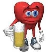 a cartoon heart holding a glass of beer