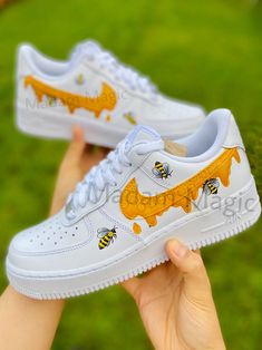 * Hand painted custom Air Force 1 07 Low * Not vinyl, stickers or patches * No returns, refunds or exchanges * Processing time is 2-3 weeks * I cannot expedite orders or make for a specific date * Delivery time depends on country * Cancellations up to 24 hours after purchase * Please try on shoes in a store to make sure you order the correct size * Please order correct size - if you order incorrect size this is your own responsibility * If you order a women's size it is possible you receive the men's option of the same size -the shoes will be the same only the number on the box will differ * Wipe clean only, no washing or picking * Shoes are 100% genuine and can be proven so * Shoes are bought from a genuine retailer, copy of original receipt of purchase can be provided upon request * If y Yellow Customizable Casual Sneakers, Casual Yellow Customizable Sneakers, Custom Sneakers Diy, Painted Nikes, Man Sneakers, Nike Air Force 1 Custom, Custom Shoes Diy, Diy Sneakers, Nike Shoes Air Force