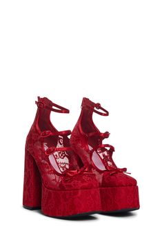 Sugar Thrillz Floral Lace Platform Heels - Red Red Mary Jane Heels, Burlesque Wedding, Mode Harajuku, Book Outfits, Hak Tinggi, Girl Aesthetics, Dr Shoes, Fantasy Concept, Cute Shoes Heels