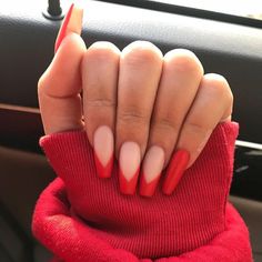 Red Acrylic Nails, Polygel Nails, Cute Acrylic Nails, Perfect Nails, Nail Manicure