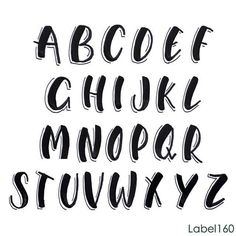 the alphabet is drawn with black ink