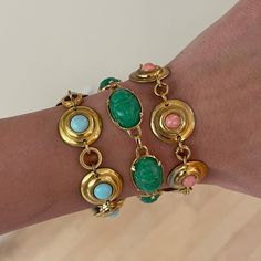 Deadstock Gold Plated Scarab Bracelet – The Sage Vintage Gold Metal Bracelets With Cabochon, Gold Metal Bracelet With Cabochon, Scarab Bracelet, Bling Ring, Girls Holiday, Chunky Bracelet, Euro Summer, Dope Jewelry, Classy Jewelry