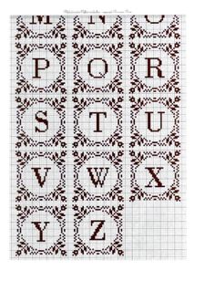 a cross stitch pattern with the letters and numbers in each letter, as well as an image