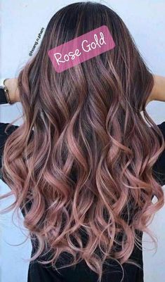 Hair Color Ideas For Brunettes Balayage, Rambut Brunette, Brunette Ombre, Gold Hair Colors, Hair Color Rose Gold, Brunette Balayage, Spring Hair Color, Brunette Balayage Hair, Pink Highlights