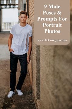 9 Male Poses & Prompts For Portrait Photos How To Pose For Pictures, Senior Portraits Male, Senior Photos Boys, Senior Boy Poses, Male Senior Pictures