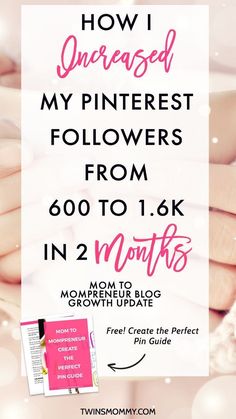 a woman's hands with the text how i unreased my pinterest followers from 600 to 1k in 2 months