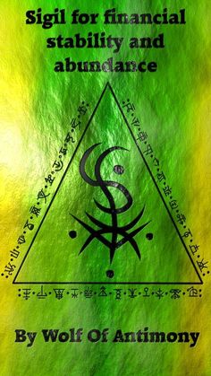 a green and yellow book cover with the words sigil for financial stability and abundance