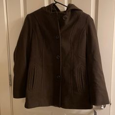 New With Tags. 80% Wool 20% Nylon Brown Peacoat, Wool Winter Jacket, Black Peacoat, Womens Dress Coats, Long Peacoat, Gray Wool Coat, Plaid Peacoat, Anne Klein Dress, Pea Coats Women