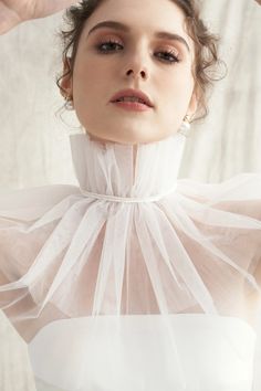 Bridal Ruffle Neck Tie / Ruffle Neck Tie / Wedding Neck Tie - Etsy Elegant Fitted Tulle Veil, Elegant Fitted Veil For Ceremony, Elegant Fitted Veil For Bride, Elegant Sheer Wedding Party Dress, Elegant Sheer Wedding Dress For Party, Elegant Fitted Bridal Veil, Elegant Tulle Bridal Accessories For Bride, Elegant Tulle Bridal Accessories For Bridal Shower, Elegant Tulle Bridal Accessories For Evening