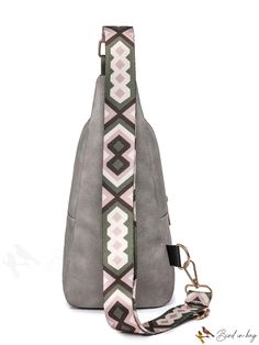 BirdinBag - Stylish Pu Multi-functional Chest Bag with Wide Shoulder Strap and 3 Layers Gray School Bag With Adjustable Strap, Portable Gray Rectangular Shoulder Bag, Rectangular Gray Shoulder Bag, Gray Portable Shoulder Bag For Daily Use, Gray Portable Backpack, Trendy Gray Portable Bag, Gray Satchel Backpack With Adjustable Strap, Gray Bags With Zipper Closure For Errands, Gray Zipper Closure Pouch Bags