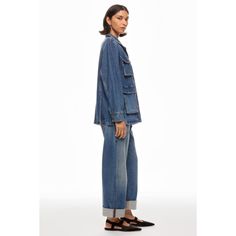 Blue (100% Organic Cotton). Jeans & Denim. Front Button Closure. Inseam: 32". Rise: 12.5". Leg Opening: 21". Made In The USA. Baggy Blue Rigid Denim Bottoms, Baggy Ankle-length Denim Blue Pants, Baggy Mid-rise Jeans With Button Closure, Baggy Mid-rise Rigid Denim Jeans, Citizens Of Humanity Ayla, Baggy Jean, Cotton Jeans, Citizens Of Humanity, Rent The Runway