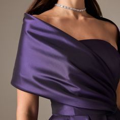 Elevate your style with our Off Shoulder Taffeta Maxi Dress. Its elegant design features a classic off-shoulder neckline and luxurious taffeta fabric for a classy and sophisticated look. Perfect for any occasion, this dress will have you feeling elegant and exclusive. Dark Purple Prom Dresses, Women Evening Dresses, Purple Prom Dresses, Dubai Women, Purple Prom, Taffeta Fabric, Dark Purple, Floor Length, Evening Gowns