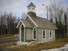 an old church sits in the middle of nowhere