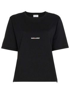 Saint Laurent Logo Print T-Shirt ClothingGender: WomenMaterial: COTTON | 100% COTTONColor: BlackMade in: ITProduct ID: 460876/YB2DQ_1000*Import tax/duty will be calculated at checkout (If applicable) Saint Laurent T Shirt, Saint Laurent Logo, T Shirt Logo, Boyfriend T Shirt, Clothing Logo, Shirt Outfit, Tshirt Logo, Logo Print, Black Tshirt