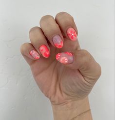 Bright Fun Nails, Pretty Summer Nails, Nails Glow In The Dark, Ying Yang Nails, Summer Nails Designs, Teen Nails, Western Nails, Retro Nails