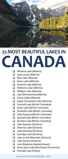 the 25 most beautiful lakes in canada