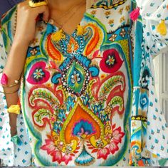 Gorgeous And Colorful All Cotton Long Sleeve Tunic Adorned With Colorful Tassels! Sheer Summer Top, Striped Boyfriend Shirt, Colorful Tassels, Chambray Tunic, Cotton Tunic Tops, Boho Clothes, Festival Tops, Inspiring Art, Short Sleeve Tunic