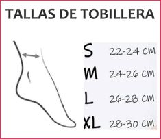 the foot is shown in spanish and has an arrow pointing to it's left side