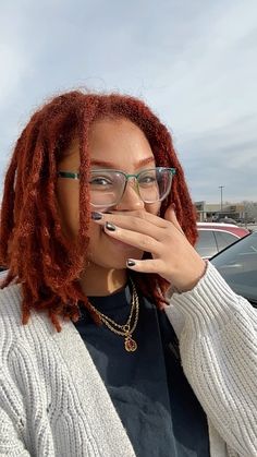 shoulder length dyed locs Shoulder Length Locs Hairstyles, Ginger Locs Black Women, Auburn Locs, Ombré Locs, Copper Locs, Shoulder Length Locs, Locs Dyed, Medium Length Locs, Ginger Dreads