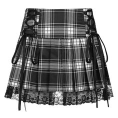 Unleash your inner punk princess with our Y2K Plaid Skirt! Step into the spotlight with our Y2K Plaid Skirt, a unique blend of girly and grunge that showcases your bold, free spirit. This skirt isn't just an item of clothing, but a tribute to the edgy Y2K aesthetic. Its stripes offer a pop of color, while the pleated design and checkered lace trim mix feminine and punk vibes. The lace-up detailing adds a touch of rebellious spirit, keeping you ahead of the trends. Material: Polyester Shape: A-LINE High quality product Free delivery 👗 Size (cm) 👗 Size Waist Hip Length S 68 92 41 M 72 96 42 L 76 100 43 Pleated School Skirt, Goth Skirts, High Waisted Short Skirt, E Girl Clothes, Goth Skirt, Gothic Skirt, School Skirt, Style Kawaii, Gothic Rock