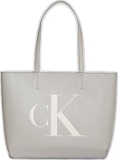 White Calvin Klein, Calvin Klein Handbags, Calvin Klein Bags, White Shoulder Bag, Calvin Klein Bag, Calvin Klein White, Nylon Tote, Large Shoulder Bags, Black Leather Handbags