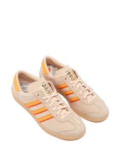 Find ADIDAS Hamburg 24 Sneakers on Editorialist. beige/orange suede panelled design signature 3-Stripes logo logo stamp at side logo patch at the tongue branded heel counter round toe front lace-up fastening branded insole logo at the sole flat rubber sole Adidas Hamburg, Logo Stamp, Panel Design, Patch Logo, Rubber Sole, Stripes, Lace Up, Stamp, Adidas