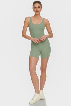 Pulls on Built-in bra Sleeveless Fitted Polyester, Spandex Origins: Imported Style: DP4D4877 | DKNY Women's Bike Short Unitard in Green Size XL Sleeveless Sports Unitard With Built-in Bra, Sleeveless Seamless Elastane Unitard, High Stretch Sleeveless Swimming Unitard, High Stretch Sleeveless Unitard For Swimming, Sleeveless Stretch Unitard In Athleisure Style, Sleeveless Stretch Athleisure Unitard, Sleeveless Compression Swimwear For Workout, Stretch Sleeveless Athleisure Unitard, Compression Sleeveless Swimwear For Workout