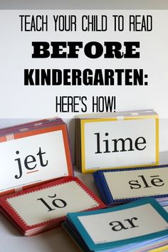 the words teach your child to read before kindergarten here's how with these printable cards