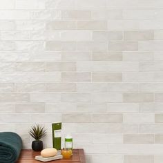 Bedrosians Cloe 2.5" x 8" Ceramic Tile & Reviews | Wayfair Chloe Bedrosians Tile, Bedrosian Chloe White Tile Backsplash, Backsplash Kitchen Beige Cabinets, Cloe Bedrosians Tile, Cloe Tile Bathroom, Chloe Tile Kitchen Backsplash, Bedrosians Cloe Tile White, Chloe Tile, Cloe Tile