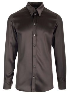 EXT. COMPOSITION:100%Seta | Dolce & Gabbana Men's Silk Shirt in Brown | FW23/24 Black Casual Shirt, Feminine Chic, Stefano Gabbana, Dolce And Gabbana Man, Silk Shirt, Italian Style, Black Casual, Luxury Retail, Put On