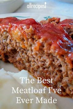 the best meatloaf i've ever made is ready to be eaten for dinner