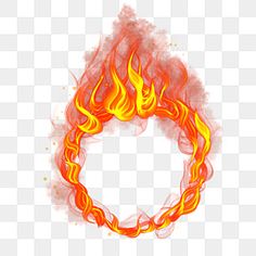 a ring of fire on a white background, with red and yellow flames around it