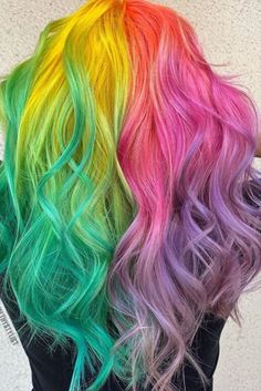 Dramatic Hair Colors, Half And Half Hair, Vivid Hair, Dramatic Hair, Vivid Hair Color, Creative Hair Color, Rainbow Hair Color