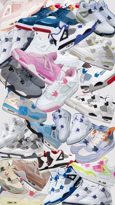 Jordan 4s                                                              by oona Jordan Shoes List, Fluffy Shoes, Shoes Wallpaper, Cute Nike Outfits, Trendy Shoes Sneakers, Jordan Shoes Retro, Jordan 4s, All Nike Shoes, Cute Nike Shoes