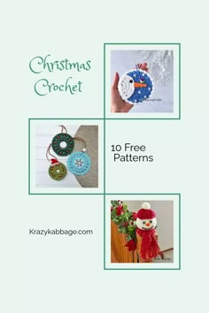 the christmas crochet book is open to show pictures and instructions for how to make it