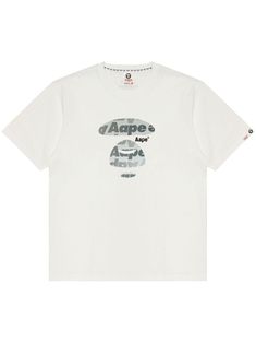 white cotton signature Milo motif logo print to the front logo patch at the sleeve logo print to the rear crew neck short sleeves straight hem Bell Ross, Versace Outfit, Bathing Ape, Balenciaga Triple S, Dress Watch, Custom Watch, Nike Air Max 97, A Bathing Ape, Short Suit