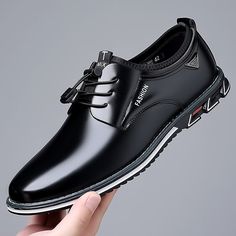 Category:Oxfords; Upper Materials:Leather; Embellishment:Splicing; Season:Fall,Spring; Gender:Men's; Size Suggestion:standard size, select your usual size; Activity:Walking; Toe Shape:Round Toe; Style:Casual; Boot Shaft:Booties / Ankle Boots; Outsole Materials:Rubber; Occasion:Daily,Xmas,Christmas; Closure Type:Loafer; Function:Comfortable; Pattern:Solid Colored; Listing Date:10/08/2023; 2024 Trends:Derby Shoes,Retro; Foot Length:null; Foot Width:null; Size chart date source:Provided by Supplier Male Loafers, Mens Business Casual Shoes, Loafers Platform, Mens Business Shoes, Men Office, Designer Loafers, Black Leather Oxfords, Business Casual Shoes, Leather Formal Shoes