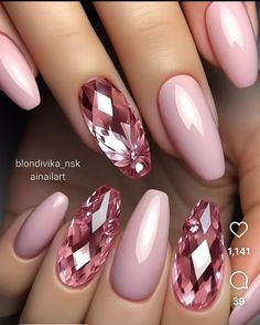 Shiny Nails Designs, Glass Nails Art, Art Deco Nails, Glass Nails, Pretty Nail Art, Beautiful Nail Art