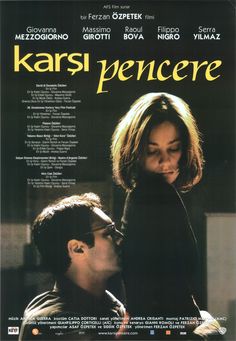 the movie poster for karsi pencere starring in english and french language