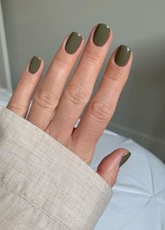 Green Acrylic Nails, October Nails, Green Nail Polish, Her Nails, Shellac Nails, Autumn Nails, Chic Nails