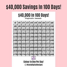 a pink background with the words $ 40, 000 savings in 10 days