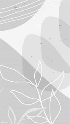 a gray and white abstract background with leaves