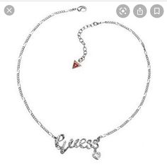 This Elegant Necklace From Guess Is Characterized By Its Extravagant Design. In The Middle Of The Piece Of Jewelry There Is A Large Guess Logo, Which Is Set With Individual Glitter Stones And Thus Sparkles Beautifully. A Small Silver Heart Pendant With An Integrated Glitter Stone Is Attached To The Emblem, Which Rounds Off The Elegant Look Perfectly. You Will Surely Enjoy This Beautiful Crystal Logo Necklace For A Long Time ...Matching Bracelet Also Available. Comes In An Exclusive Guess Pouch Silver Jewelry With Logo Charm For Anniversary, Anniversary Silver Jewelry With Logo Charm, Logo Necklace, Guess Logo, Crystal Logo, Silver Heart Pendant, Elegant Necklace, Matching Bracelet, Elegant Necklaces