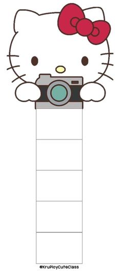 an image of a hello kitty with a camera on it's back side,