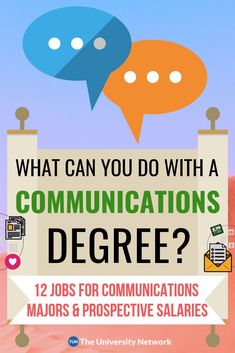 two speech bubbles with the words, what can you do with a communication degree?