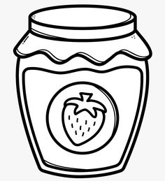 a jar of jam with a strawberry on it