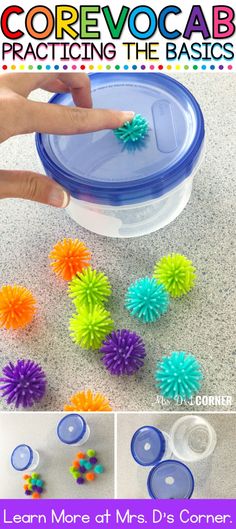 the instructions for how to make an origami bowl with colorful balls and plastic cups