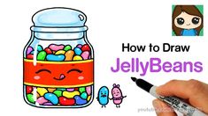 how to draw jelly beans in a jar