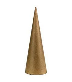 a gold colored cone shaped object on a white background